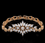 18K Gold Plated Luxury Marquise Cut CZ Diamond Bracelet MR005BR