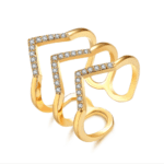 18K Gold Plated Micro Inlaid CZ Adjustable Ring MR041R