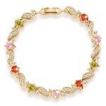 18K Gold Plated Multicolor CZ MonaLisa Bracelet MR002BR
