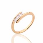 18K Gold Plated Princess Cut Zircon Proposal Ring MR003R
