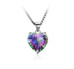 4.35ct Rainbow Fire Mystic Topaz Heart S925 Silver Pendant MR011P