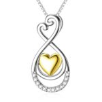 Sterling Silver Gold Plated Crystal Infinity Heart Pendant MR021P