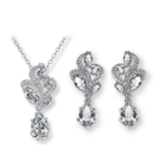 Exquisite Gold Plated Marquise Crystal Flower Jewelry Set MR016JS