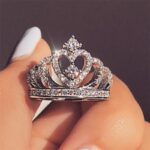 Luxury Silver Zirconia Crown Ring
