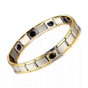 18K Gold Plated Dual Tone Magnetic Health Bracelet MR017BR