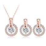 Rose Gold Plated Cubic Zirconia Jewelry Set MR024JS