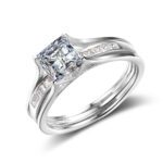 S925 Silver Princess Cut CZ detachable ring MR063R (Copy)