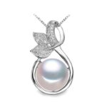 Natural Freshwater Pearl Leaf design Pendant MR030P