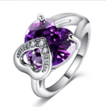 Dual Tone CZ Flower Bridal Ring Set MR060R