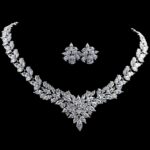 Platinum Plated High Quality CZ Jewelry Set MR007JS
