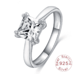 Princess Cut CZ S925 Silver Engagement Ring MR018R