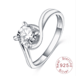 S925 Silver Brilliant Cut Engagement Ring MR017R