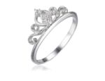 Sterling Silver CZ Diamond Crown Ring MR052R