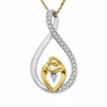 Sterling Silver CZ Infinity Gold Plated Mother's Pendant MR013P