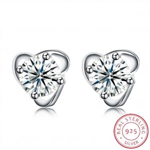 Sterling Silver Flower CZ Stud Earrings MR025E
