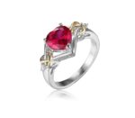 Sterling Silver Love Knot 2.5ct Ruby Heart Ring MR053R