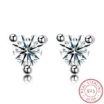 Sterling Silver Tiny Heart CZ Stud Earrings MR027E