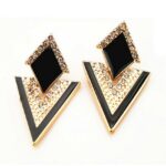Vintage Crystal Chromophous Sparkling Black Stud Earrings MR011E