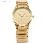 Taylor Cole Date Display Gold Quartz Luxury Women Watch TC020