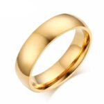 361L Steel 6mm IP Gold Plated Wedding Band MR025R
