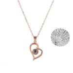 I love you 100 languages Gold Plated Heart Pendant MR056P
