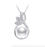 Platinum Plated Natural Freshwater Pearl Pendant MR060P